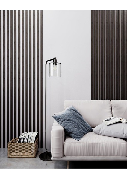 Dekorasyon Ahşap Şerit Duvar Panelleri Duvar Çıtası Iskandinav Siyah Renk (1 Paket-5 Adet) fırsatları