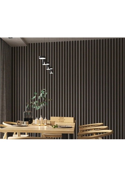 Dekorasyon Ahşap Şerit Duvar Panelleri Duvar Çıtası Iskandinav Siyah Renk (1 Paket-5 Adet)