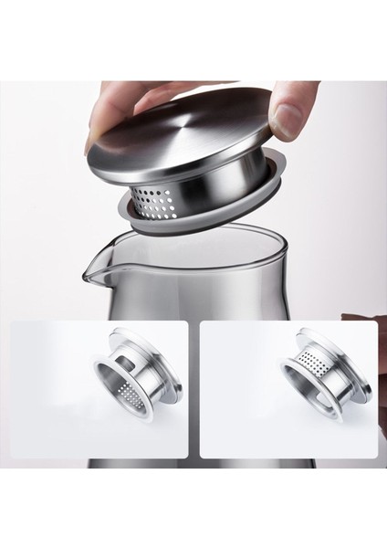 Borosilikat Cam Metal Kapaklı Lüks Sürahi 1900 ml (Füme) Esk indirimleri