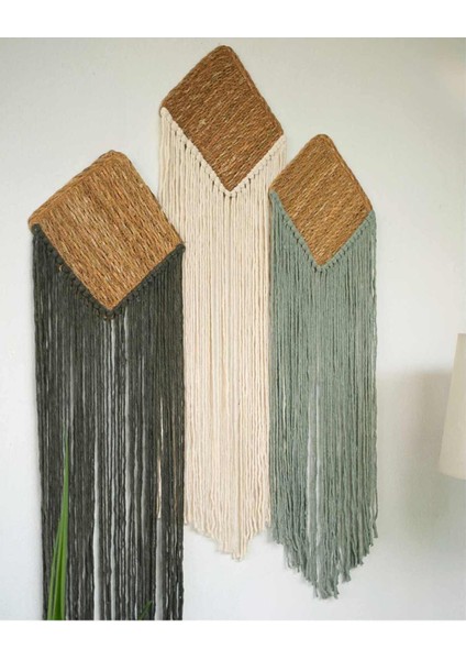 Üçlü Bohem ,retro Stil Duvar Dekoru Makrome Duvar Süsü Bohem Dekor Duvar Süsü fiyatları