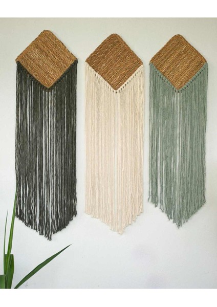 Üçlü Bohem ,retro Stil Duvar Dekoru Makrome Duvar Süsü Bohem Dekor Duvar Süsü modelleri