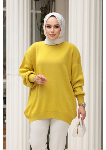 Hardal Tesettür Triko Kazak Tunik 17201HR fiyatları