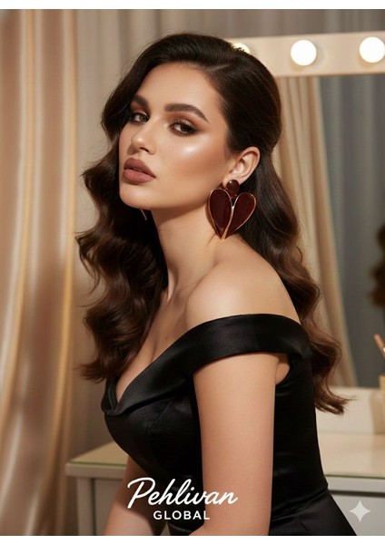 Kalp Tasarımlı Bordo Mineli Çelik Küpe fiyatları