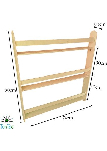 Ahşap Montessori Çocuk Kitaplığı 3 Raflı Kontrplak Tasarım Kitaplara Kolay Erişim indirimleri