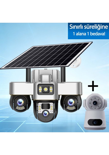 Şok Fırsat Seti: 6mp Güneşli Ptz & 4mp Wifi Kamera. V380 Pro Uygulaması ile Her Yerden Canlı Izleme, Ptz Kontrol ve Konuşu