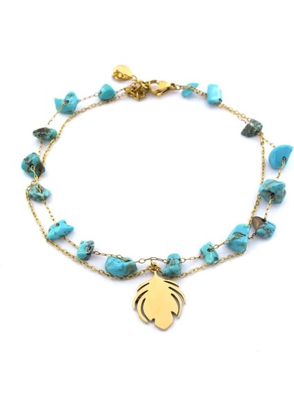 Doğal Taşlı Yaprak Model Halhal HAL-184