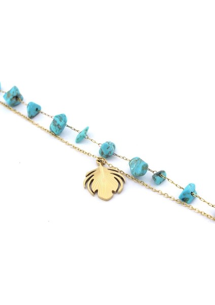 Doğal Taşlı Yaprak Model Halhal HAL-184 indirimleri