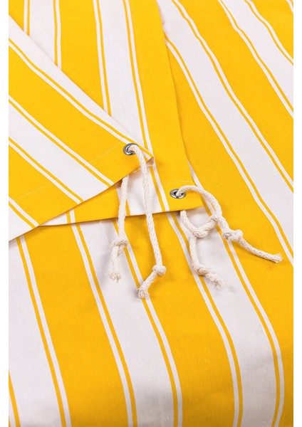 Kalın- Işık Su Geçirmez Düğmeli Kuş Gözlü Bağcık Hediyeli Balkon Perdesi Sarı-Beyaz fiyatları