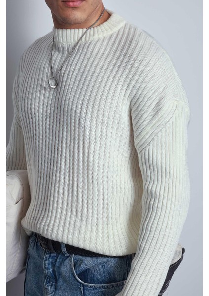 Erkek Regular Fit Kazak Ekru indirimleri