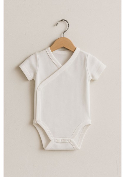 Kısa Kollu Beyaz Kruvaze Zıbın Body&zıbın %100 Pamuk fiyatları