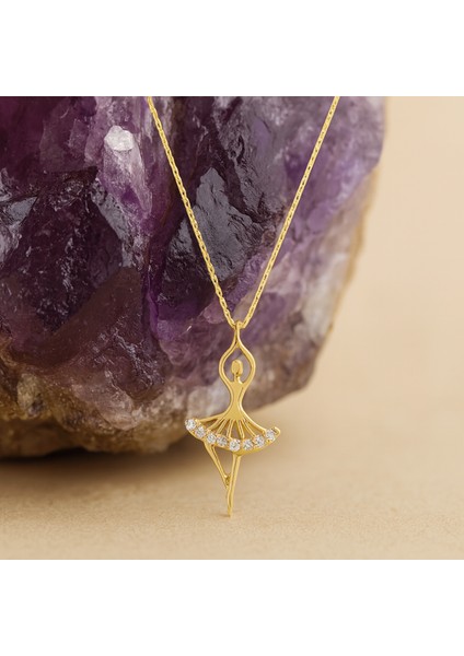 14 Ayar Altın Balerin Kolye, Zarif Dansçı Kız ve Peri Kolye modelleri