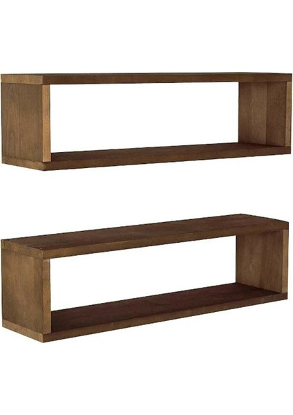 Raf Ahşap Duvar Rafı Dikdörtgen Çam 2'li modelleri