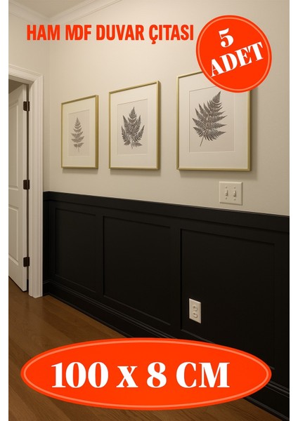 Iskandinav Duvar Çıtası 100CM x 8 cm (5 Adet) Çocuk Odası Duvar Dekorasyonu , Duvar Çıtası fırsatları