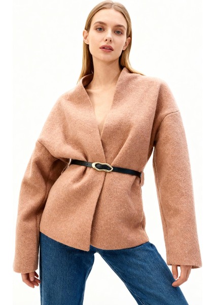 3100A Kemerli Ceket Gül