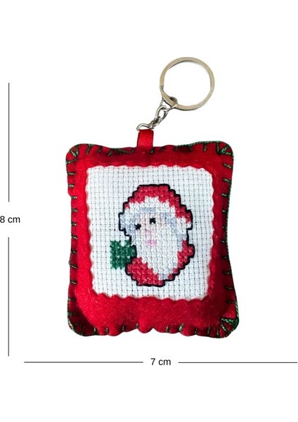 4731 El Yapımı Noel Baba Temalı Kanaviçe Anahtarlık fiyatları