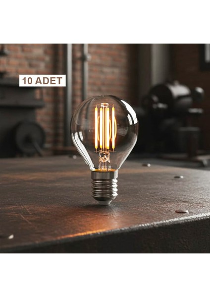 PC45 10LU 4W LED Filament Ampul E14 – 400 Lümen Sarı Işık, Şeffaf Cam Vintage fiyatları
