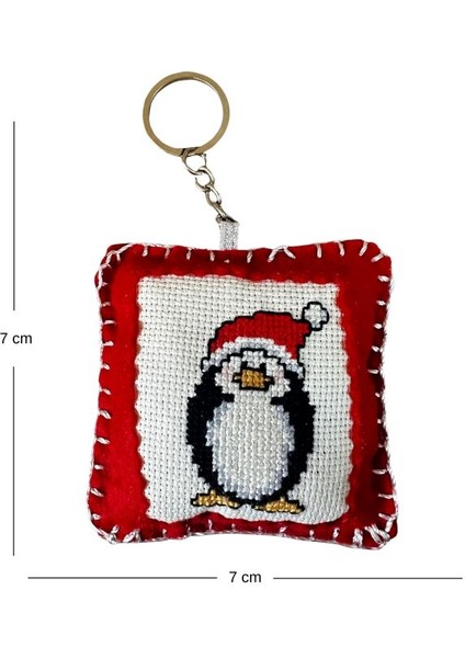 8896 El Yapımı Penguen Temalı Kanaviçe Anahtarlık fiyatları