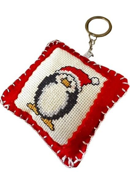 8896 El Yapımı Penguen Temalı Kanaviçe Anahtarlık fırsatları