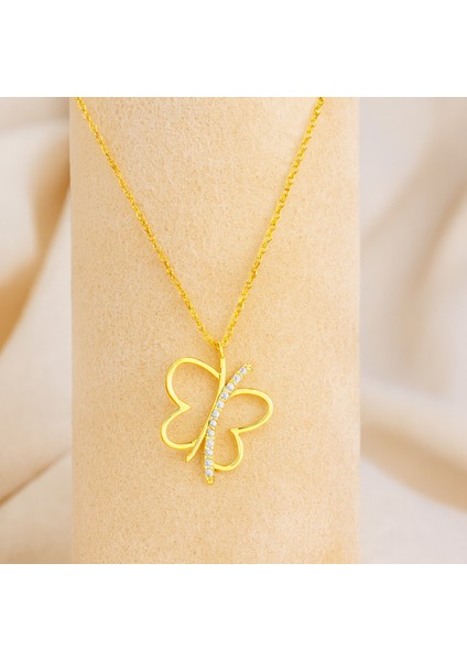 14 Ayar Altın Şans Kelebeği Kolye