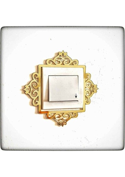 Dekoratif Pleksi Priz Anahtar Çerçevesi Priz Kenarı Süsü Gold Akrilik