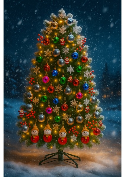 Premium 70 Parça Yılbaşı Karışık Çam Ağacı Süs Set