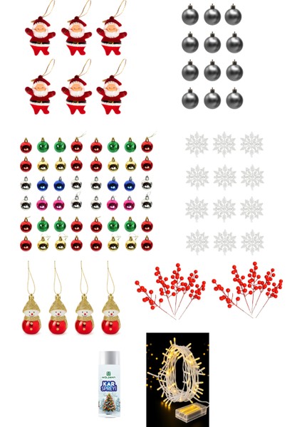 Premium 70 Parça Yılbaşı Karışık Çam Ağacı Süs Set