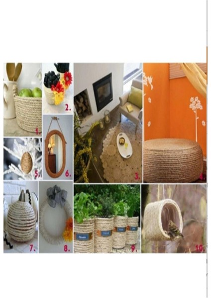 Jüt Halat Dekor Ipi 6 mm 25 Metre Ip Halat Ip Hasır Ip Jüt Kendir Ip Jüt Çuval Ip modelleri