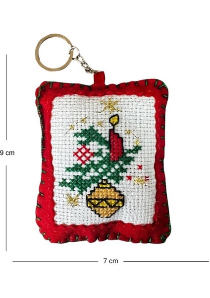 9275 El Yapımı Noel Temalı Kanaviçe Anahtarlık fiyatları