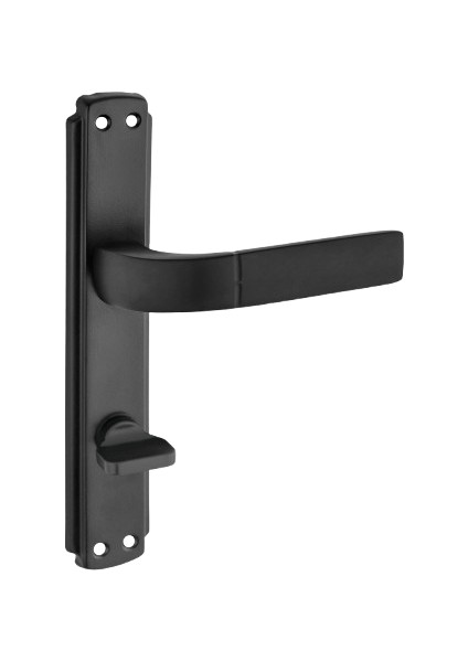 Nergis Kol Aynalı Siyah Wc Kapı Kolu