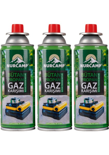 Bütan Propan Gaz Kartuşu 227GR KTS227-3'LÜ