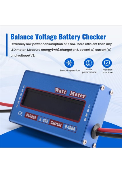 Dijital Wattmetre Watt Metre Güç Ölçer Dc 60V 100A Denge Voltajı Pil Denkleyicisi (Yurt Dışından) fırsatları