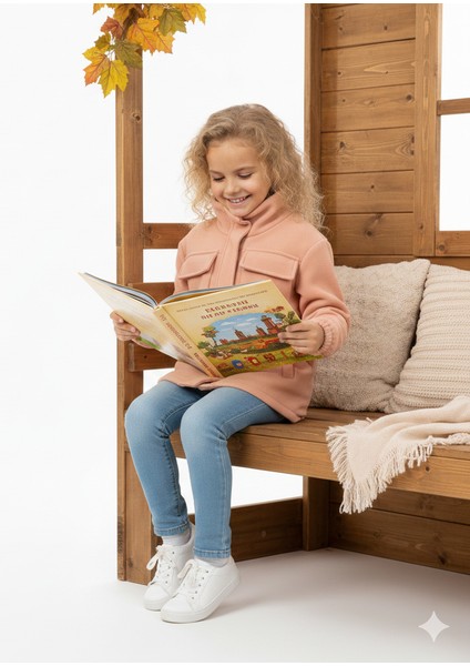 Fancy Kids Antalya Kız Çocuk Kısa Pudra Kaban Boyunluklu Şardonlu Cepli fiyatları