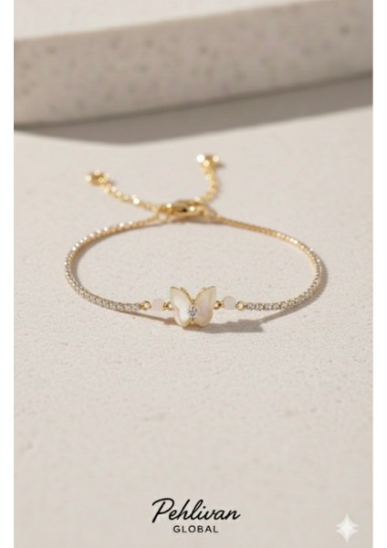 Kelebek Detaylı Çelik Gold Kaplama Kadın Bileklik fiyatları