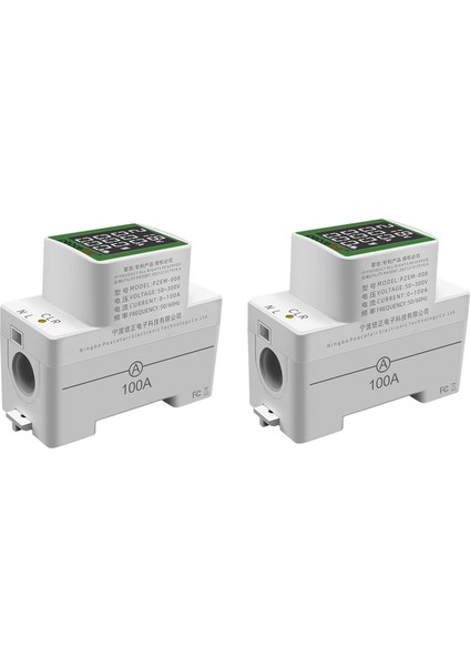 3x Peacefair Din Demiryolu Güç Enerji Ölçer Kwh Metre Wattmetre Çok Dijital Ampermetre Voltmetre Ac 50-300V 100A (Yurt Dışından)