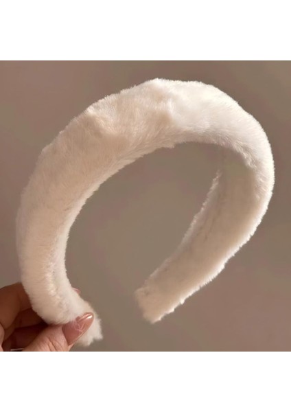 Yeni Kalınlaşmış ve Genişletilmiş Paragraf Peluş Saç Bandı Tavşan Saç Kadın Sonbahar ve Kış Kürk Geniş Yan Yüksek Kafatası Üst Kafa Bandı Saç Demeti Beyaz Saç Kartı (Yurt Dışından)