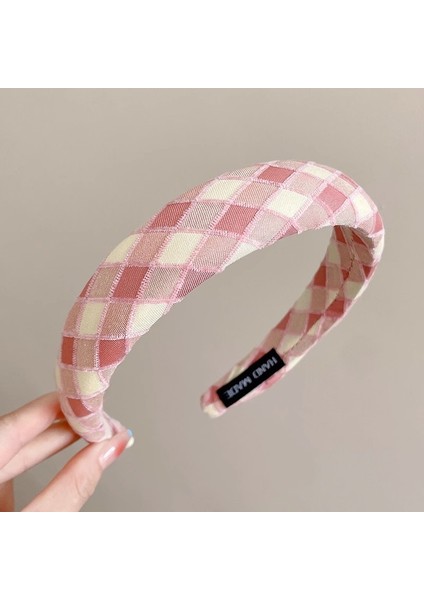 Fransız Retro Üst Düzey Saç Bantları Duygusu Kadın Ekose Sonbahar ve Kış Net Kırmızı Yeni Mizaç Kıdemli Tasarım Kafa Bandı Yüksek Kranial Üstleri (Yurt Dışından)