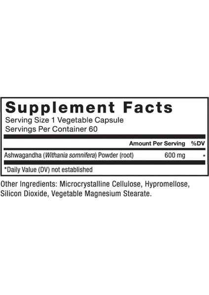 Ashw Adaptogens To Support Stress And Cognitive Health 600MG - 60 Bitkisel Kapsül fiyatları