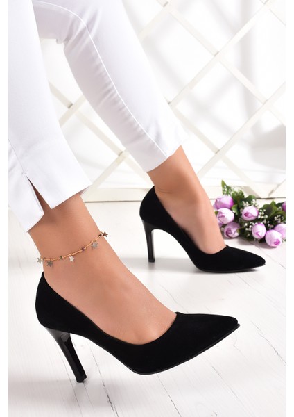 Gowa Siyah Süet Sivri Burun Ince Topuklu Klasik Stiletto Ayakkabı fiyatları