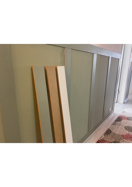 Iskandinav Dekoratif Duvar Çıtası, Tek Yüz Beyaz Ahşap Tek Yüz Boyanabilir Ham Mdf