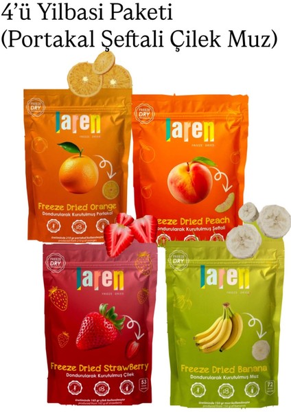 Laren Freeze Dry Dondurularak Kurutulmus Meyve ve Atistirmalik Yilbasi Paketi