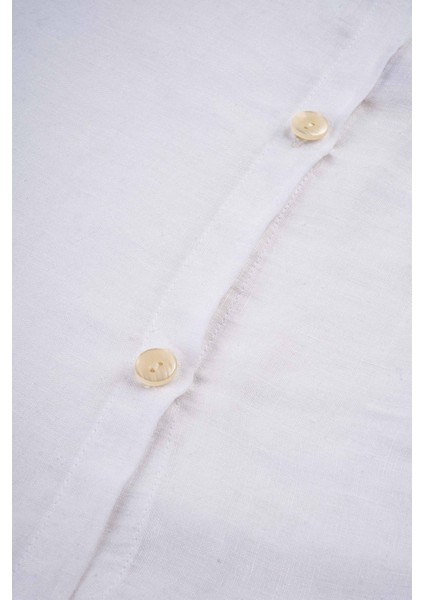 Lona Keten Düğmeli Kırlent Kılıfı 2'li 40x40 Kırık Beyaz