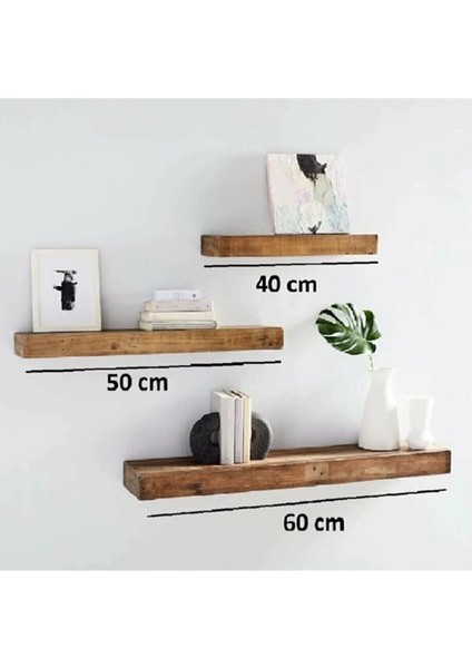 Ahşap Dekoratif 3 Lü Uçan Kitaplık Gizli Duvar Monte Aksesuar Rafı fiyatları