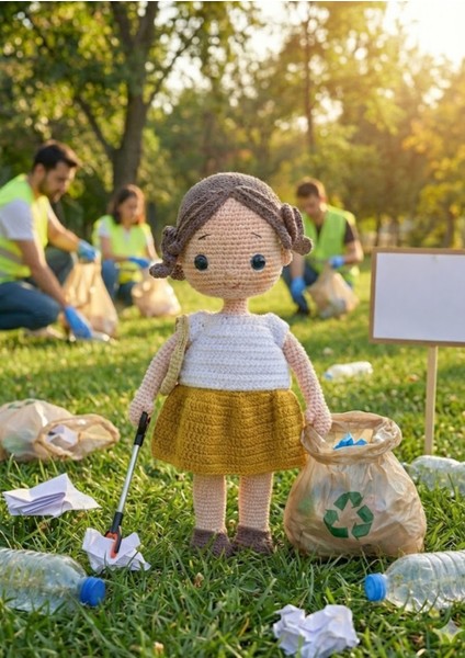 Gönüllü Elif – El Yapımı Örgü Amigurumi Bebek