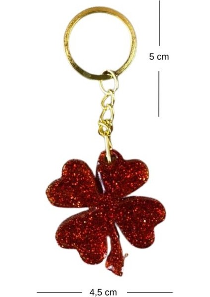 1501 El Yapımı Simli Yonca Model Epoksi Anahtarlık / 4.5 cm fiyatları