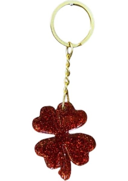 1501 El Yapımı Simli Yonca Model Epoksi Anahtarlık / 4.5 cm fırsatları