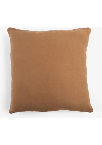 Lona Keten Düğmeli Kırlent Kılıfı 2'li 40x40 Hardal indirimleri