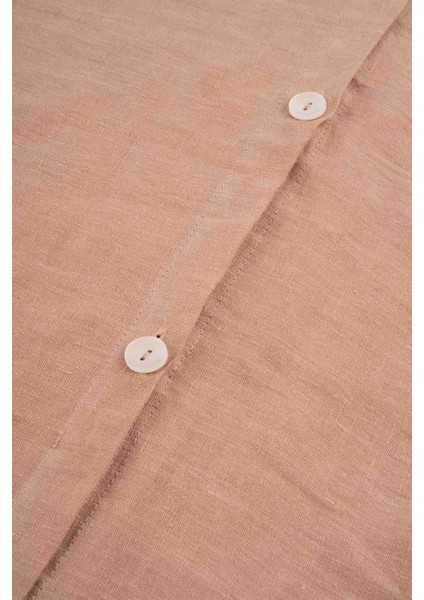 Lona Keten Düğmeli Kırlent Kılıfı 2'li 40x40 Somon