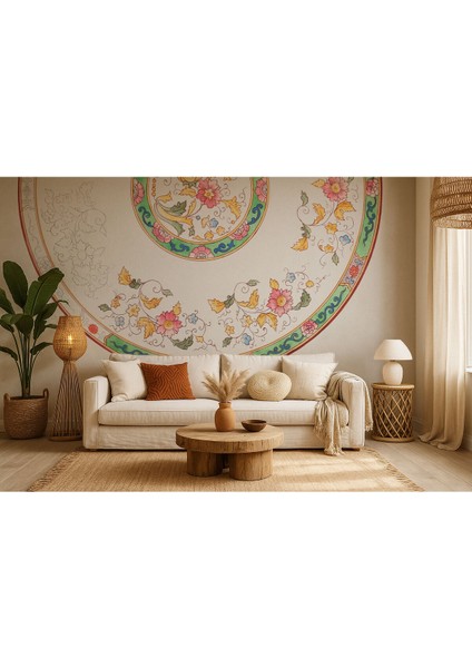 Vintage Çiçekli Kendinden Yapışkanlı Duvar Kağıdı ARK-OR09