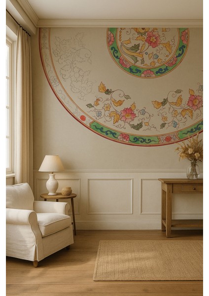 Vintage Çiçekli Kendinden Yapışkanlı Duvar Kağıdı ARK-OR09