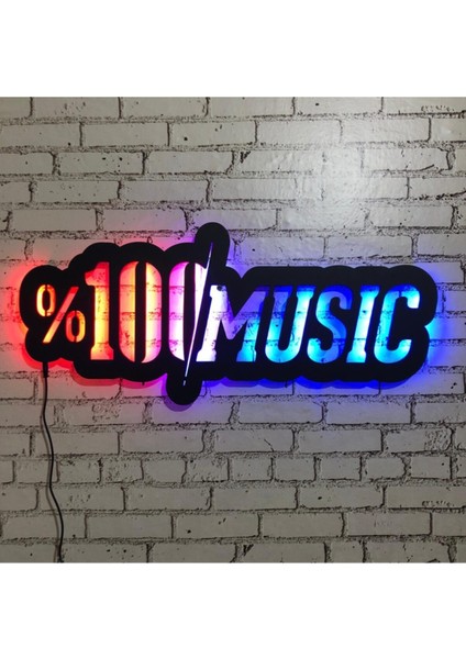 %100 Musıc 35 x 70 LED Işıklı Tablo - Ahşap Duvar Dekorasyonu fiyatları